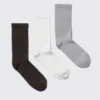 Pack de 3 pares de calcetines deportivos acanalados – Negro/Blanco/Gris Pack de 3 pares de calcetines deportivos acanalados – Negro/Blanco/Gris
