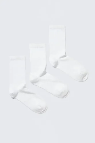 Pack de 3 pares de calcetines deportivos – Blanco