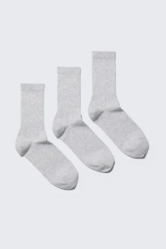 Pack de 3 pares de calcetines deportivos – Gris jaspeado