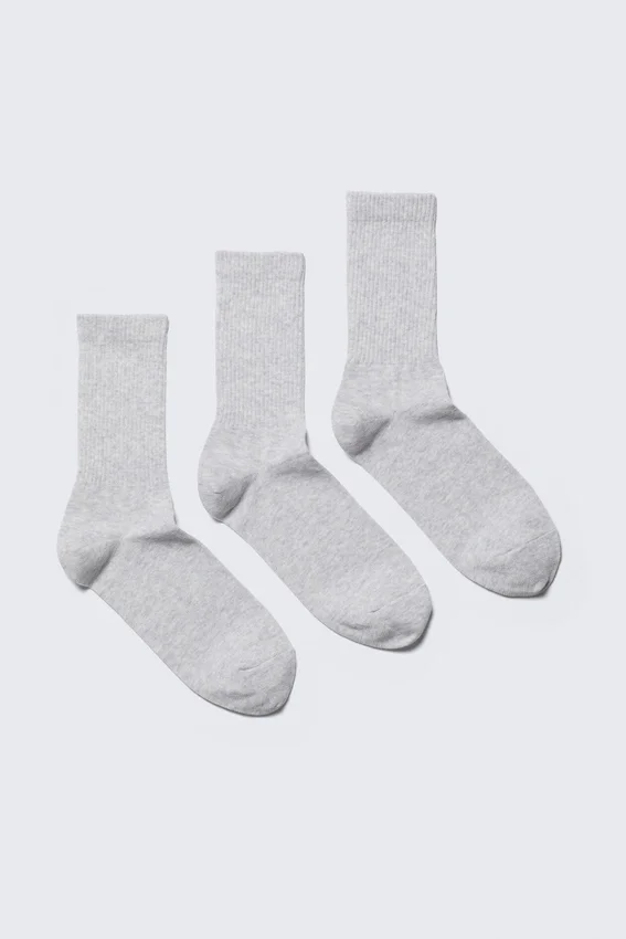Pack de 3 pares de calcetines deportivos – Gris jaspeado Pack de 3 pares de calcetines deportivos – Gris jaspeado