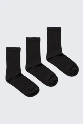 Pack de 3 pares de calcetines deportivos – Negro