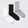 Pack de 3 pares de calcetines deportivos – Negro/Blanco/Gris Pack de 3 pares de calcetines deportivos – Negro/Blanco/Gris