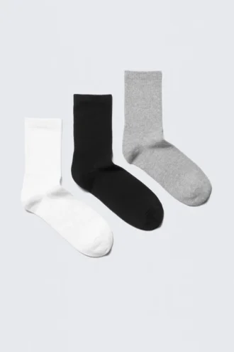 Pack de 3 pares de calcetines deportivos – Negro/Blanco/Gris