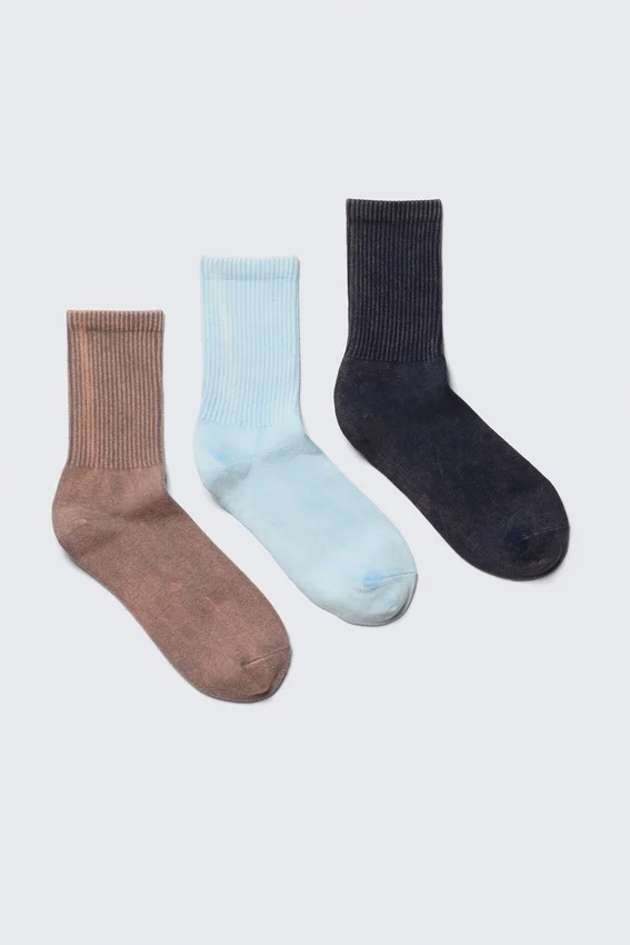 Pack de 3 pares de calcetines deportivos – Teja/Azul claro/Azul oscuro Pack de 3 pares de calcetines deportivos – Teja/Azul claro/Azul oscuro