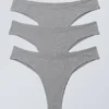 Pack de 3 slips brasileños de algodón Inez – Gris jaspeado Pack de 3 slips brasileños de algodón Inez – Gris jaspeado
