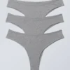 Pack de 3 slips brasileños de algodón Inez – Gris jaspeado Pack de 3 slips brasileños de algodón Inez – Gris jaspeado