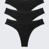 Pack de 3 slips brasileños de algodón Inez – Negro
