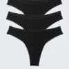Pack de 3 slips brasileños de algodón Inez – Negro