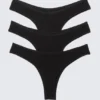 Pack de 3 slips brasileños de algodón Inez – Negro Pack de 3 slips brasileños de algodón Inez – Negro