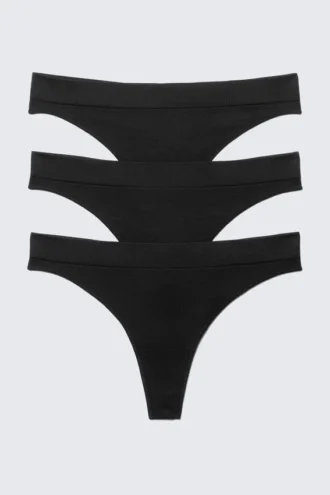 Pack de 3 tangas Cat Soft sin costuras y de talle alto – Negro