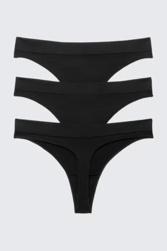 Pack de 3 tangas Cat Soft sin costuras y de talle alto – Negro