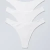 Pack de 3 tangas de algodón acanalado – Blanco Pack de 3 tangas de algodón acanalado – Blanco