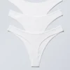 Pack de 3 tangas de algodón acanalado – Blanco Pack de 3 tangas de algodón acanalado – Blanco