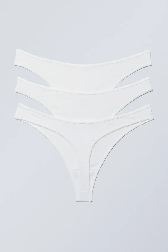 Pack de 3 tangas de algodón Jade – Blanco Pack de 3 tangas de algodón Jade – Blanco