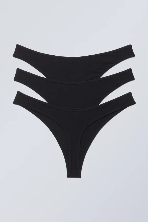 Pack de 3 tangas de algodón Jade – Negro Pack de 3 tangas de algodón Jade – Negro
