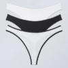 Pack de 3 tangas de algodón Jade – Negro y blanco Pack de 3 tangas de algodón Jade – Negro y blanco