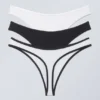 Pack de 3 tangas de algodón Jade – Negro y blanco Pack de 3 tangas de algodón Jade – Negro y blanco