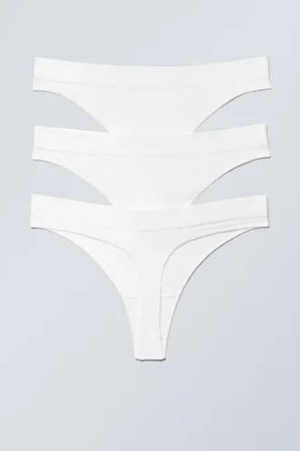 Pack de 3 tangas de talle alto sin costuras Cat Soft – Blanco