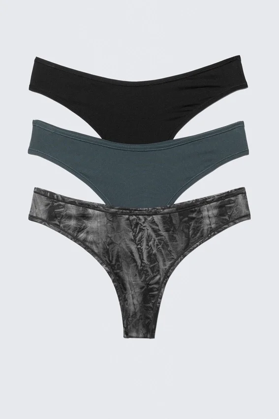 Pack de 3 tangas micro Soul – Negro/Azul/Gris arrugado Pack de 3 tangas micro Soul – Negro/Azul/Gris arrugado