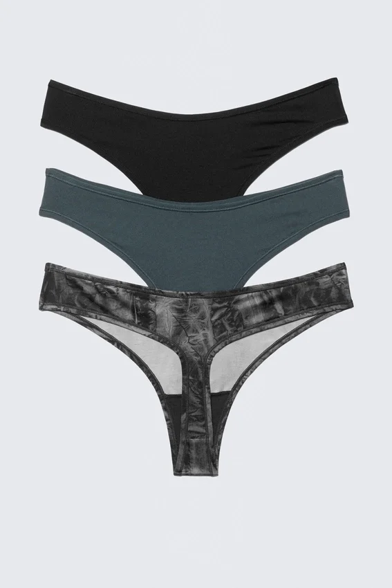 Pack de 3 tangas micro Soul – Negro/Azul/Gris arrugado Pack de 3 tangas micro Soul – Negro/Azul/Gris arrugado
