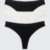 Pack de 3 tangas sin costuras – Blanco y negro Pack de 3 tangas sin costuras – Blanco y negro