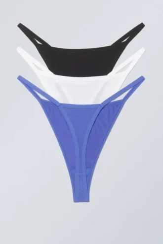 Pack de 3 tangas Soul – Blanco, negro y azul