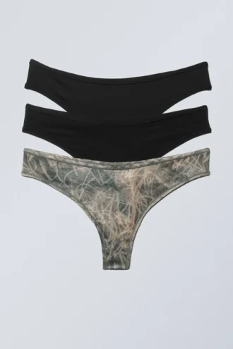 Pack de 3 tangas Soul Soft – Negro y Scribble
