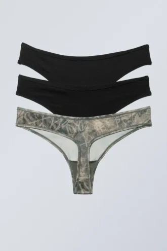 Pack de 3 tangas Soul Soft – Negro y Scribble
