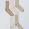 Pack de 5 calcetines acanalados – Mezcla de beige Pack de 5 calcetines acanalados – Mezcla de beige