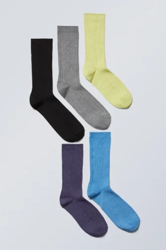Pack de 5 calcetines acanalados – Mezcla multicolor