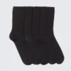 Pack de 5 calcetines acanalados – Negro Pack de 5 calcetines acanalados – Negro