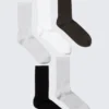 Pack de 5 calcetines acanalados – Negro, blanco y gris Pack de 5 calcetines acanalados – Negro, blanco y gris