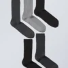Pack de 5 calcetines acanalados – Negro y gris Pack de 5 calcetines acanalados – Negro y gris