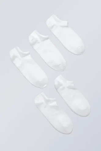 Pack de 5 pares de calcetines deportivos de algodón – Blanco
