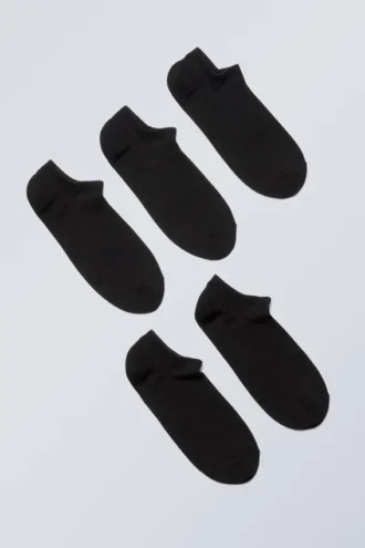 Pack de 5 pares de calcetines deportivos de algodón – Negro