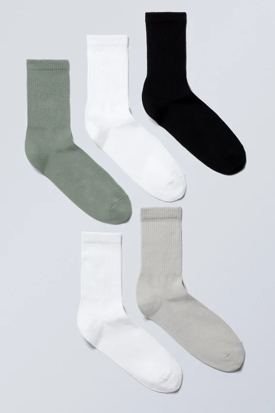 Pack de 5 pares de calcetines deportivos – Mezcla de caqui Pack de 5 pares de calcetines deportivos – Mezcla de caqui