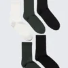 Pack de 5 pares de calcetines deportivos – Mezcla de verde oscuro Pack de 5 pares de calcetines deportivos – Mezcla de verde oscuro