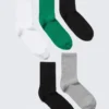 Pack de 5 pares de calcetines deportivos – Negro/Blanco/Gris/Verde Pack de 5 pares de calcetines deportivos – Negro/Blanco/Gris/Verde