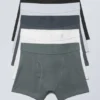 Pack de 5 slips bóxer – Blanco, negro, gris, azul Pack de 5 slips bóxer – Blanco, negro, gris, azul