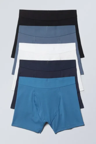 Pack de 5 slips bóxer – Mezcla con detalles en azul