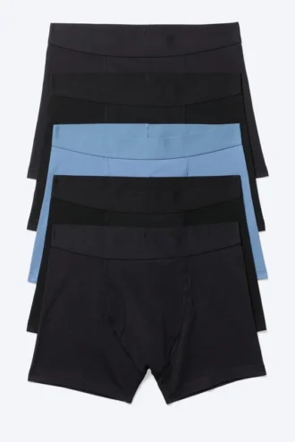 Pack de 5 slips bóxer – Mezcla de negro y azul
