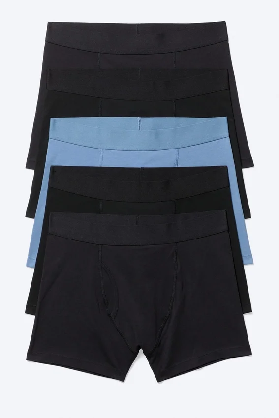 Pack de 5 slips bóxer – Mezcla de negro y azul Pack de 5 slips bóxer – Mezcla de negro y azul