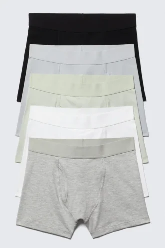 Pack de 5 slips bóxer – Negro/Azul/Verde/Blanco/Gris