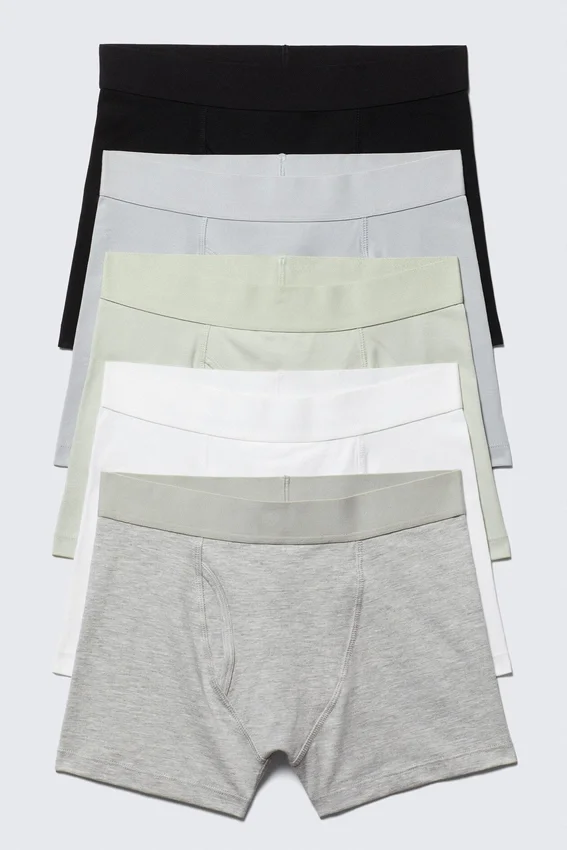 Pack de 5 slips bóxer – Negro/Azul/Verde/Blanco/Gris Pack de 5 slips bóxer – Negro/Azul/Verde/Blanco/Gris