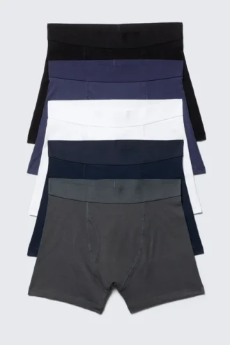 Pack de 5 slips bóxer – Negro/Blanco/Azul marino