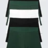 Pack de 5 slips bóxer – Negro/Blanco/Verde oscuro Pack de 5 slips bóxer – Negro/Blanco/Verde oscuro