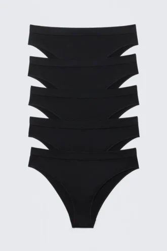 Pack de 5 slips suaves sin costuras – Negro