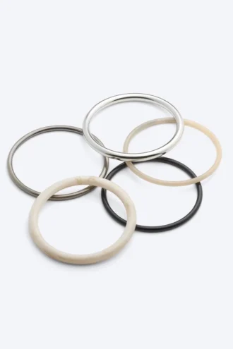 Pack de brazaletes – Negro/Beige/Plata