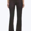 Pantalones acampanados con aberturas de satén – Marrón oscuro