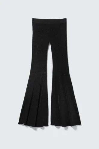 Pantalones acampanados con pedrería – Negro – Pedrería